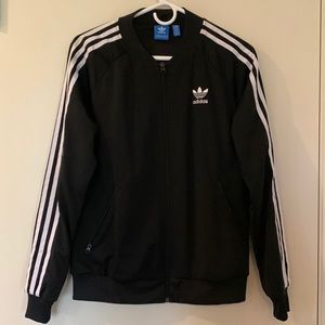 Adidas Black Jacket with White stripes